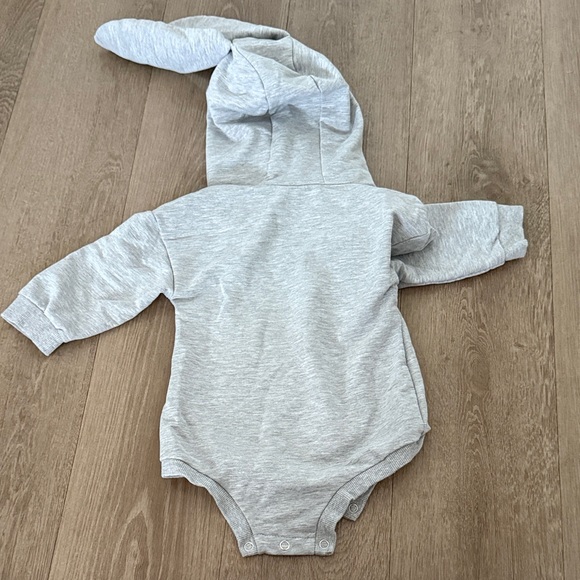 Grey Bunny-Ear Hooded One-Piece for Kids - Picture 3 of 4